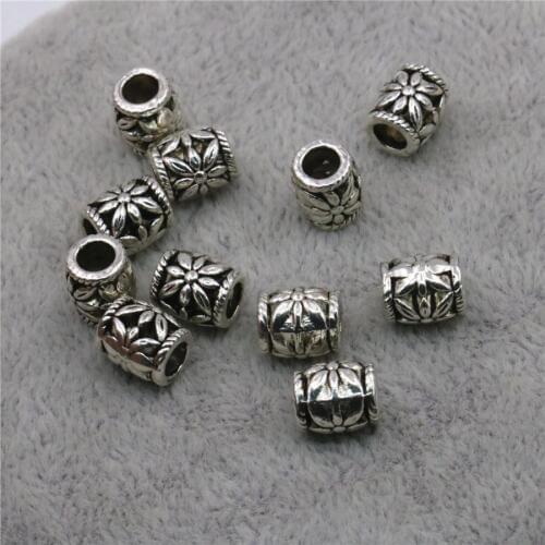 10PCS Separator Beads Tube Lucky DIY Loose Finding Accessories Copper Jewelry Making Design Bracelet Necklace Girls Gifts 7x8mm