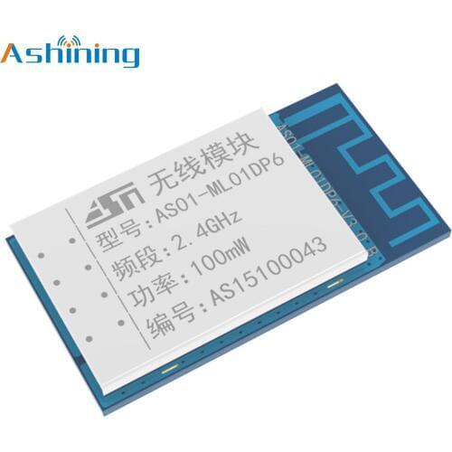 2.4GHz 100mW Industrial Wireless Data Transceiver AS01-ML01DP6 Module Low Power Consumption SPI Military Grade