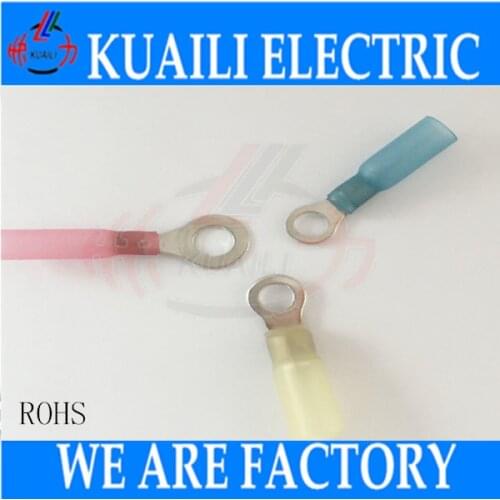 200PCS Heat Shrink Electrical Connectors Shrinkable Wire Solder Terminals YELLOW RV5.5-8