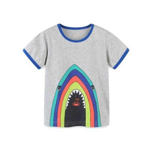 2021 Summer New Childrens T-shirt Korean Style Childrens Cartoon Print Short Sleeve T-shirt Kids Boys Casual Top Tees 2-7 Year