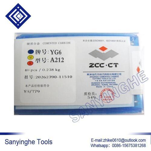 Free shipping high quality 40pcs/lots A212 YG6 / YG8 / YW1 / YW2 / YT5 / YT14 / YT15 carbide welding inserts brazed insert