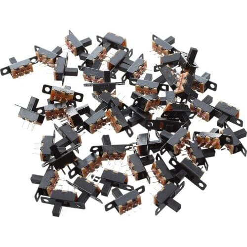 50 Pcs x DC 50V 0.5A 2 Position 1P2T SPDT Panel PCB Vertical Slide Switch 3 Pin