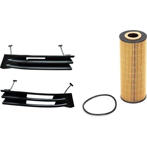 Ventilation Grill Bumper Lower Grille Inner L/R for Mercedes W202 S202 C-Class 1993-1997 & Engine Oil Filter Kit
