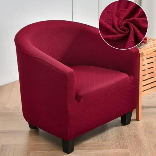 Club Tub Chair Slipcover High Stretch Armchair Sofa Cover Living Room Jacquard Solid Spandex Couch Cover Furniture Protector
