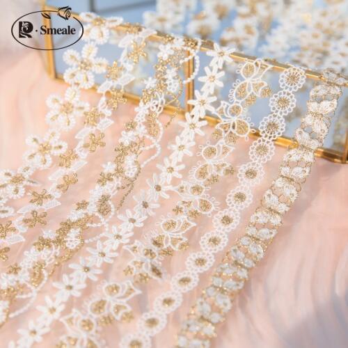 Flower Butterfly Necklace Lace Gold Thread Embroidery Lace Accessories Cheongsam Baby Clothes Decoration RS2693