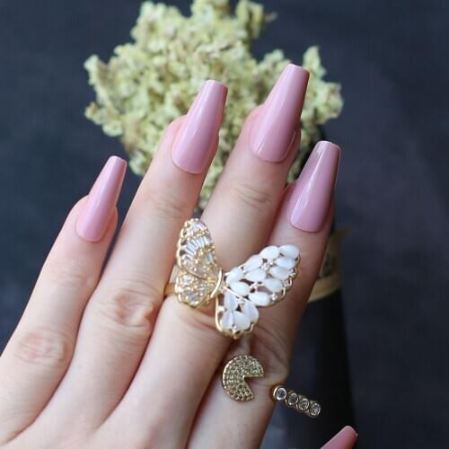 Glossy Ballet false nails red Long coffin Salon art matte Fake nails Transparent rectangle