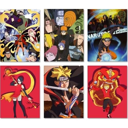 Anime Naruto Sasuke Kakashi Cartoon Art Poster Canvas Painting Wall Picture and Prints Home Decor Living Room Decoration Cuadros