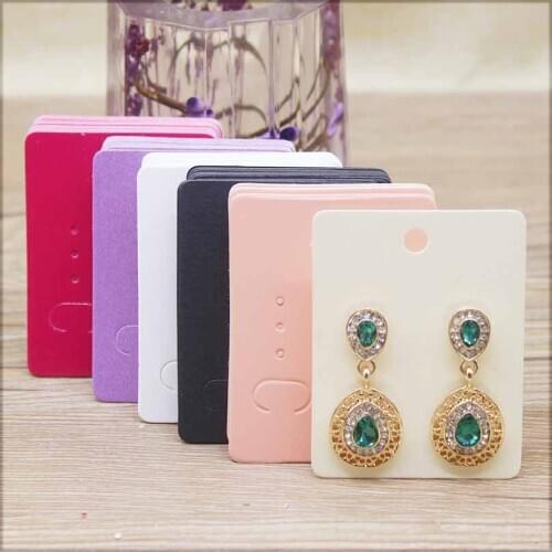 50Pcs 5*6.5cm wholesale Jewelry Display Card Accessories Earring Cards kraft white blank Jewelry drop earring package Card