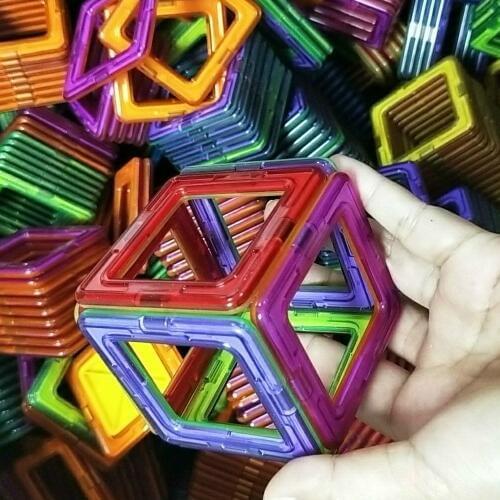 30pcs Big Size Magnetic Building Blocks Triangle Square Bricks Magnetic Designer Construction Toys for Children Kids Gifts