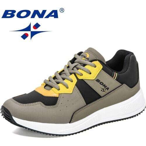 BONA 2021 New Designers Action Leather Mens Casual Sneakers Popular Flats Soft Walking Shoes Man British Style Shoes Mansculino