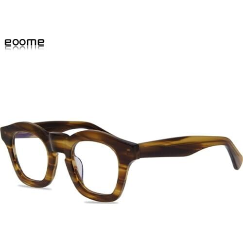 Eoome Men HandMADE 1960s Japan Vintage frames Italy Acetate eyeglass Frames Prescription Classical Style Full Rim Top Quality