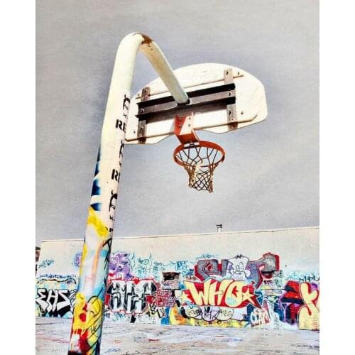 DIY Painting By Numbers Basketball court doodle Kit Oil Picture By Numbers Scenery Wall Art Painting on Canvas Home Decoration