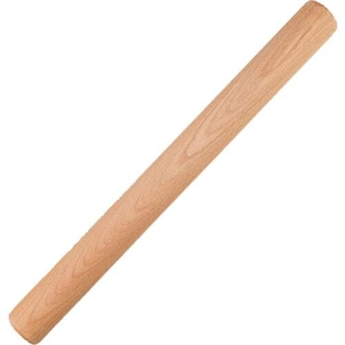 Natural Solid Beech Wooden Rolling Pin For Baking