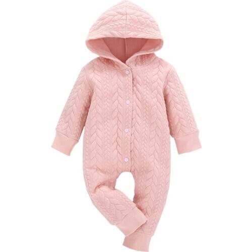 0-24M Autumn Winter Warm Spring Newborn Baby Boys Girls Long Sleeve Print Hoodie Rompers Kids Bodysuit Outfits New