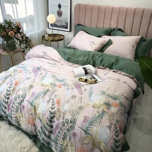 Plants and flowers Bedding Sets Queen/King Size Duvet Cover Set Bedclothes super soft tencel Bed Linen Quilt Cover