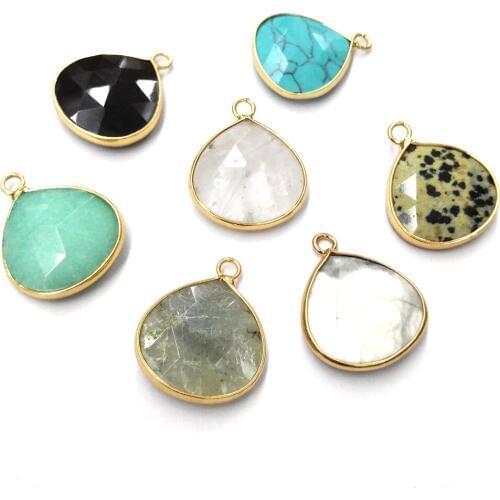 Natural Stone Agates Pendants Water drop shape Pendant for Jewelry Making Diy necklace accessories Size 20x24 mm