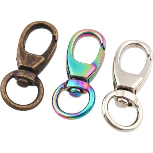 Alloy Swivel Hook Trigger Clips Snap Hooks 12mm Rainbow Silver Antique bronze Strapping For DIY Accessories Keychain Parts DIY