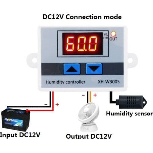 Digital Humidity Controller XH-W3005 12V 24V 220V Humidistat Hygrometer Humidity Control Switch regulator + Humidity sensor