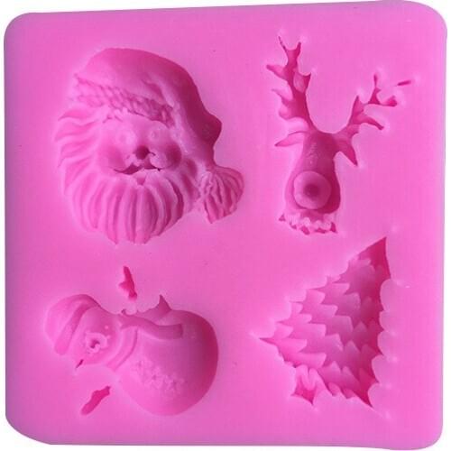 Christmas Tree deer Santa Claus fondant cake decorating tools silicone mold Polymer Clay Resin Candy 167