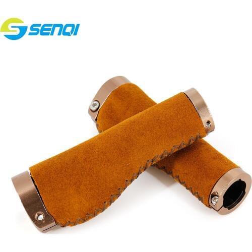 SENQI Bike Retro Cowhide Grip Bicycle Handle Grips BZT046
