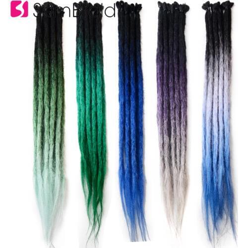 Sambraid Synthetic Hair Handmade Dreadlocks Hair Extensions Crochet Braiding Hair Pink Ombre 24inch 5Strands/pack For Women