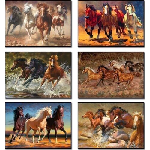 Rhinestone painting crystal Home Decor DIY Diamond painting moon Horse 3D cross stitch pattern diamond embroidery