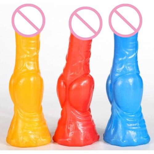 TPE Material Colorful Dildo Dog Wolf Fake Penis Sex Toys for Women Female Masturbate Adult Games G-spot Masturbation Device BDSM