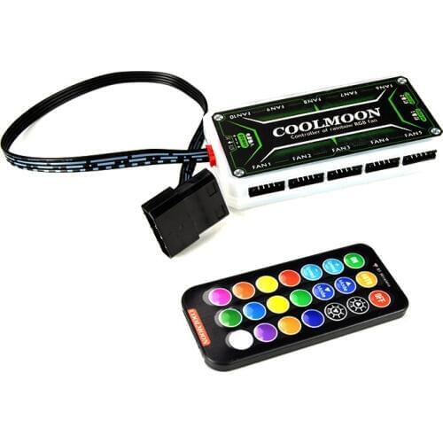 RGB Led Cooling Fan 12cm Cooler With Remote Controller Radiator Water Cooling PWM Quiet Fan