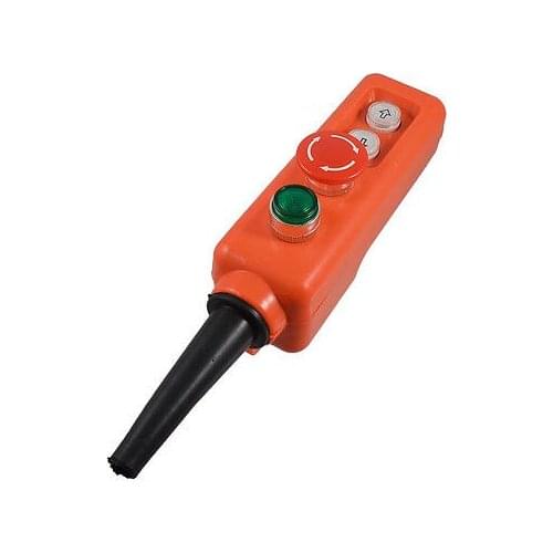 220V Green Lamp Up Down Control Station Red Emergency Stop Pushbutton Switch