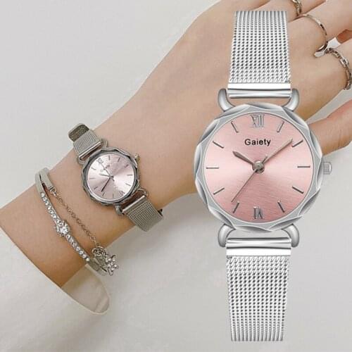 Luxury Women Bracelet Quartz Watches For Women Simple Watch Ladies Dress Pink Dial Wrist Watch Sliver Clock Relogio Feminino