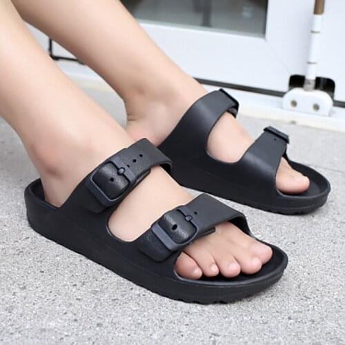 2020 Women Buckle Slippers Breathable Open Toe Casual Beach Shoes Platform Ladies Womens Fashion Solid Footwear Summer