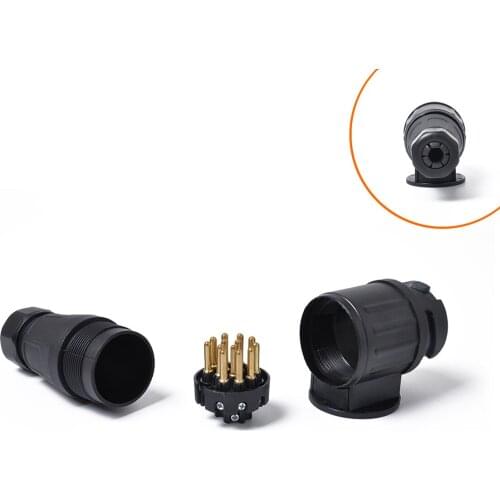 12V 13-Pin Trailer Plug Adapter Black Plastic 13-Pole Trailer Electrical Connector
