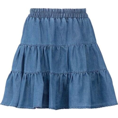 2020 High Waist blue black jeans Skirts,plus size brand cotton Korean sexy mini skirts,Fashion Ruffles Denim Skirts 5xl 6xl 7xl