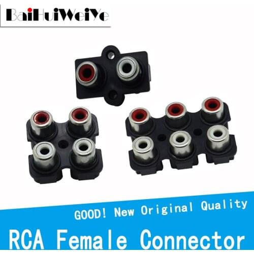 5Pcs/Lot 2/4/6 Hole RCA Female Stereo Audio Jack AV Audio Input Socket Connector Lotus Row Amplifier Interface Signal Connection
