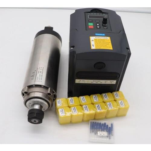 80mm 2.2KW air-cooled spindle motor ER20 24000 rpm 2.2KW frequency inverter 12 pieces ER20 collet engraving bits