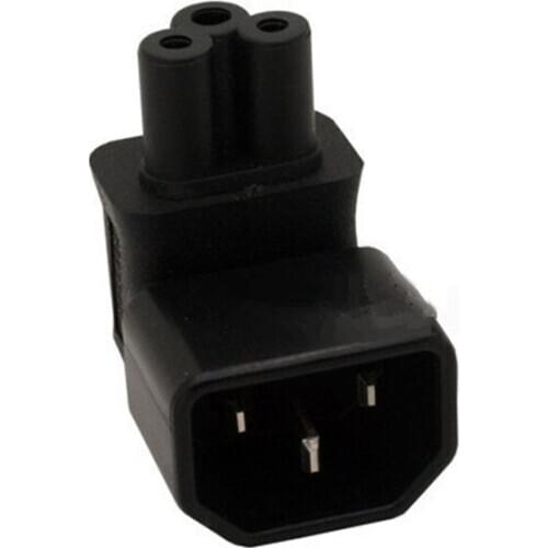 IEC 90 Degree Adapter 3 Poles Male C14 to Micky C5 Up Direction Angled Extension Power Adapter
