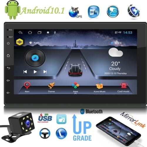Car Radio Android 10.1 Quad Core 1GB+16GB Multimedia Video Player 2 DIN GPS WiFi Bluetooth AUX Touch screen For VW AUDI KIA BMW