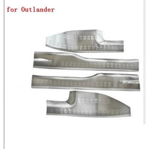 Car Styling Stainless Steel Internal Door Sill Scuff Plate Trim Car Accessories for Mitsubishi Outlander 2007-2012 4PCS /set