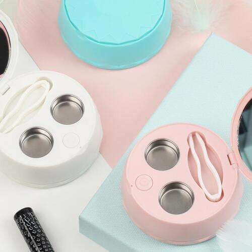 Free Shipping Portable Rechargeable Ultrasonic Contact Lens Cleaner Auto Daily Care Lenses Sonic Washing with travel carry case