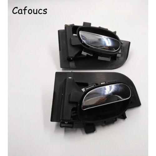 Cafoucs Car Chrome Inside Door Handle For Peugeot 206 207 For Citroen C2 Interior Door Replacement Accessories