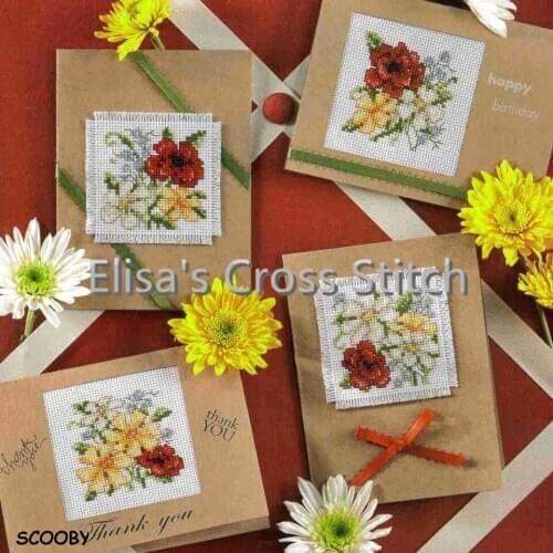 CD189 14ct DIY Greeting Card Art Popular Full Set CrossStitch Greeting CardBirthday Christmas Gift Flowers
