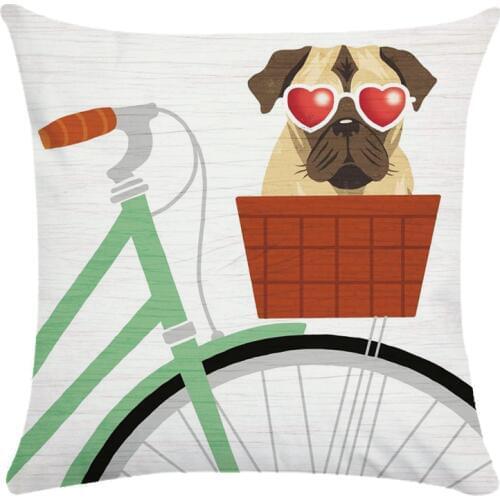 Cartoon Funny Dog Pattern Cushion Cover Soft Short Fabric Pillow Cases For Room Sofa Car Chair Bed Home Decor