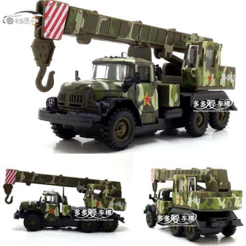 High simulation military model,1:43 scale alloy pull back Russian kamas crane truck,toy cars,free shipping