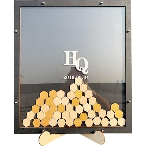 Personalized Wedding Guest Book Drop Heart Frame Guestbook Alternatives Custom Initial Date Guest Signature Livre D'or Mariage