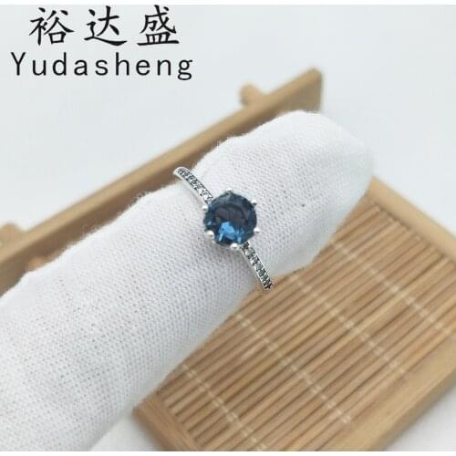 925 Sterling Silver Clear Sparkling Blue Crowns Ring High-quality Fashion Jewelry Manufacturers Wholesale