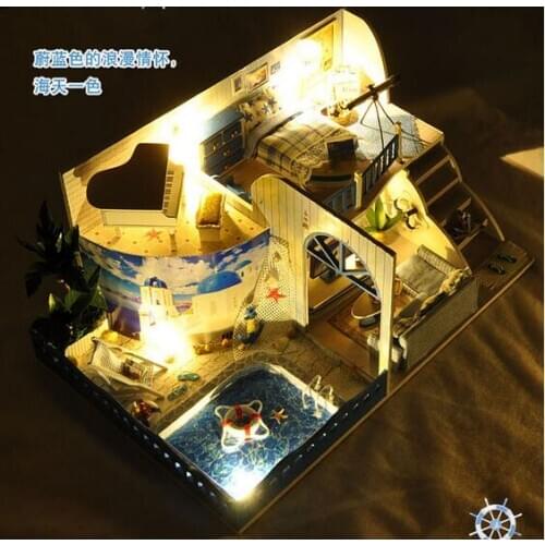 Doll house furniture miniatura diy doll houses miniature dollhouse wooden handmade grownups toys for children birthday gift