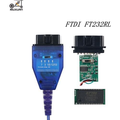 Best OBD 2 USB Auto Car Diagnostic Cable FTDI FT232RL Chip for VAG for Fiat KKL Car Ecu Scanner Tool 4 Way Switch USB Interface
