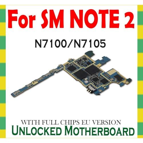 Motherboard For Samsung Galaxy Note 2 N7100 N7105 Unlock Original Unlocked Mainboard With Full Chips IMEI Android OS Logic Board