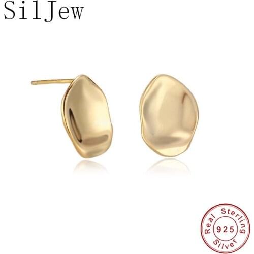 Trendy 2021 Real 925 Sterling Silver Simple Niche Temperament Net Red Ins Cold Wind Earrings For Women Jewelry Gift