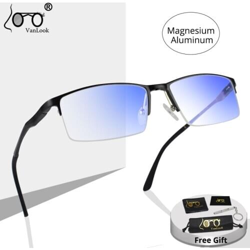 Magnesium Aluminum Alloy Fashion Eyeglasses With Yellowish Lenses Anti Blue ray Computer Glasses